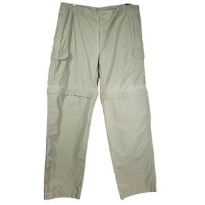 COLUMBIA Men's 32 Large Tan Convertible Lightweight Nylon Hiking Pants